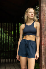 Top with American armholes blue