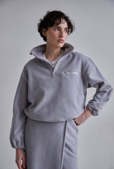 Флісовий half-zip сірий AWY